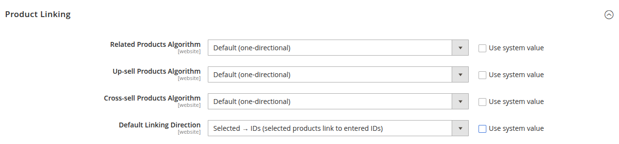 Product Linking Configuration