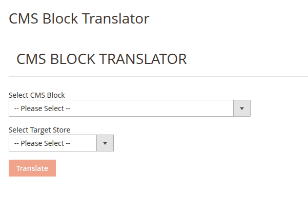 block CMS Translator Admin View