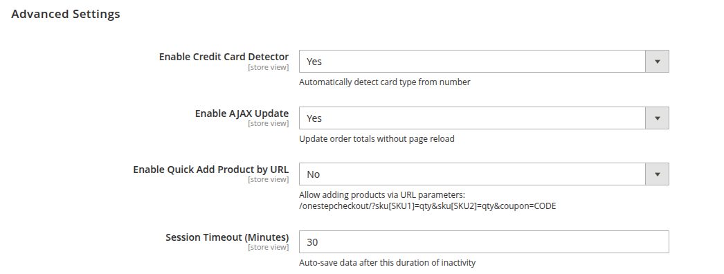 OSC Advanced Settings