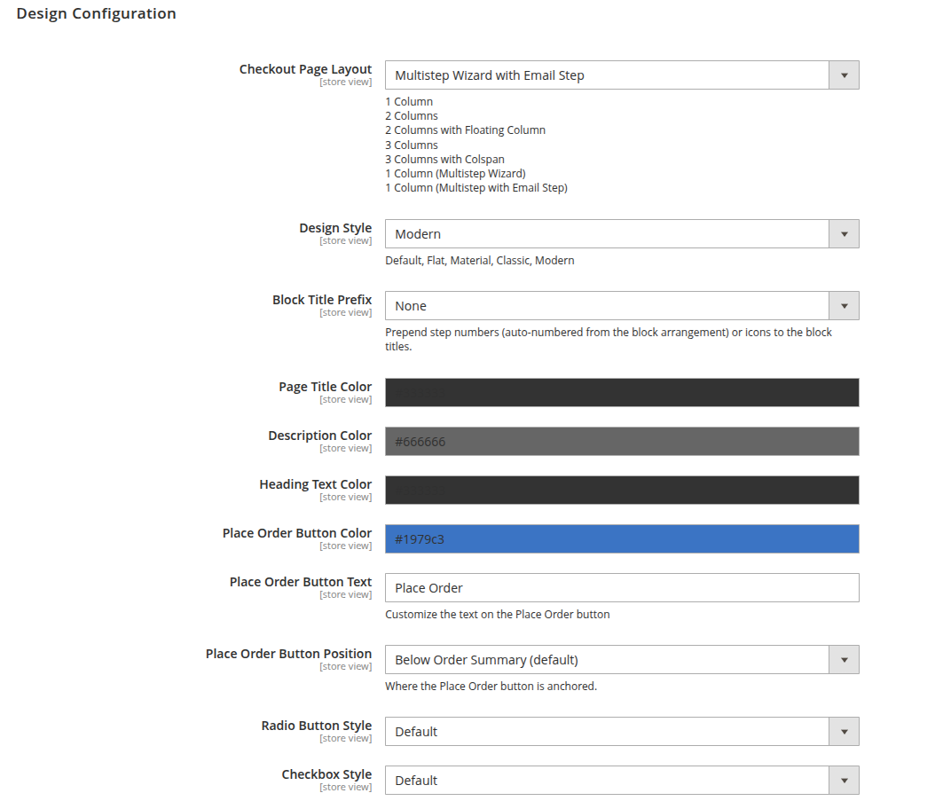 OSC design configuration