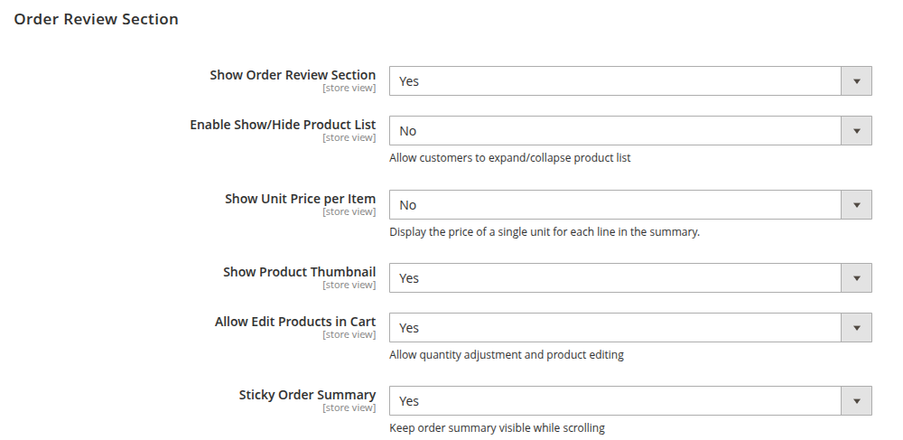 Order Review Section OSC