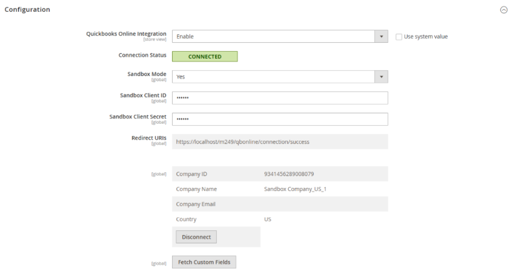 QBO configuration