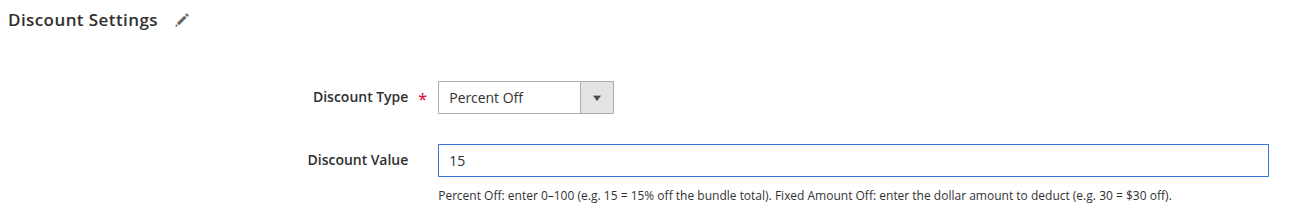 Discount Settings