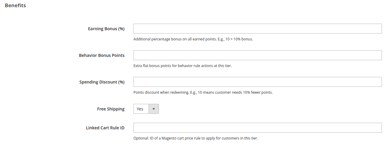Benefits tab