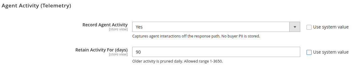 Agent Activity Configuration