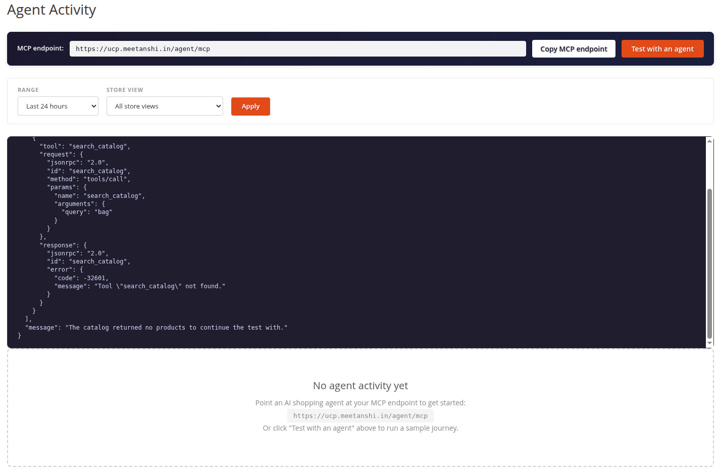 test with an agent