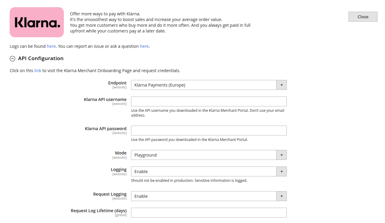 API Configuration