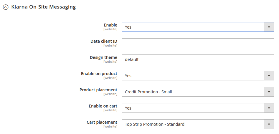 Klarna On-Site Messaging
