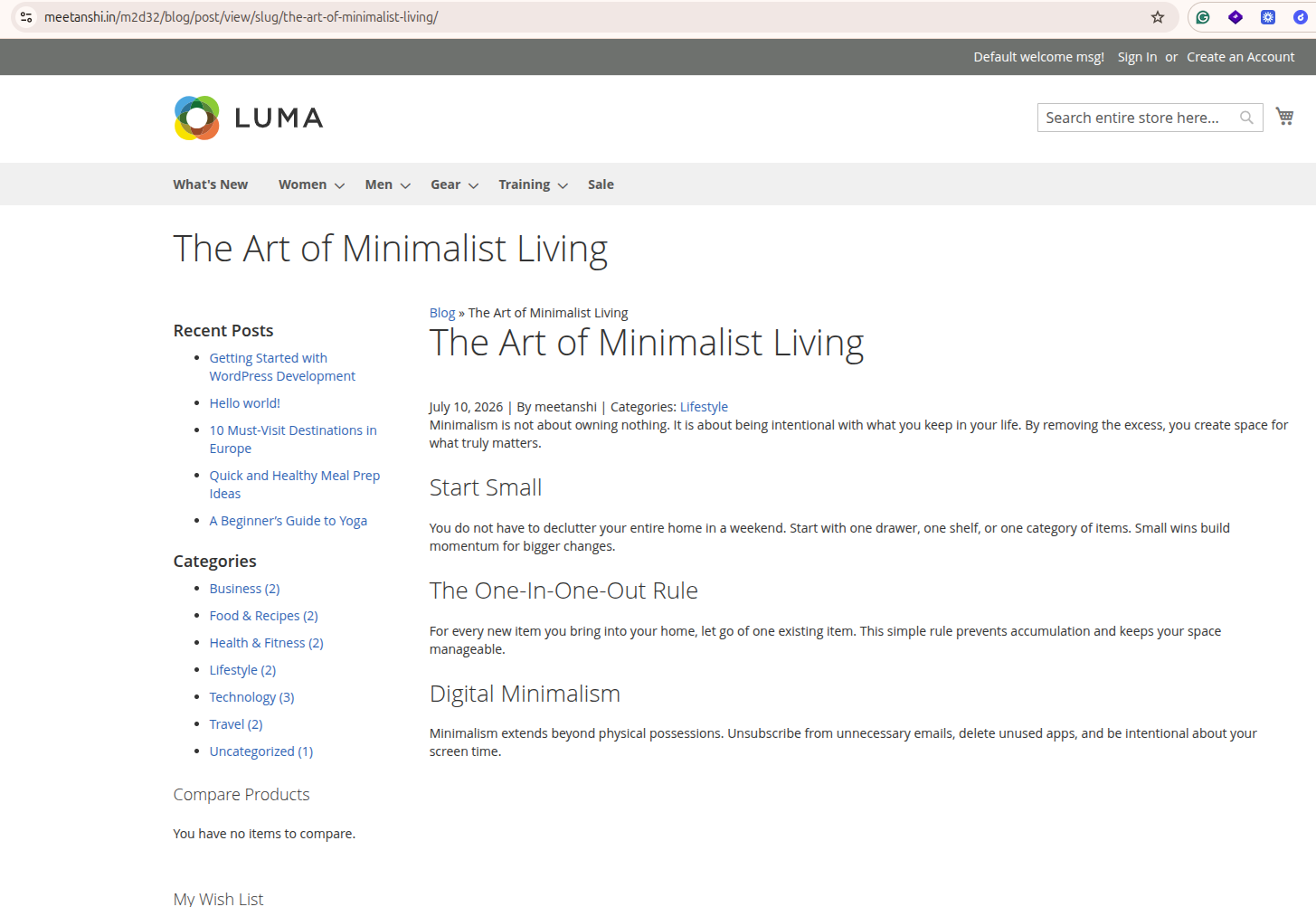 Blog View Page
