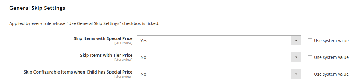 General Skip Settings