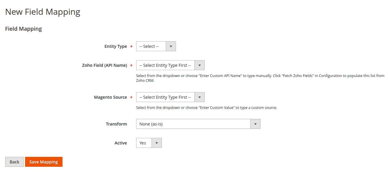 Adding or Editing a Field Mapping