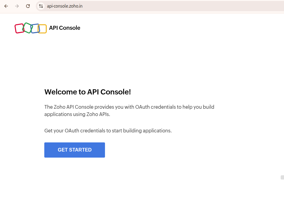 zoho api console
