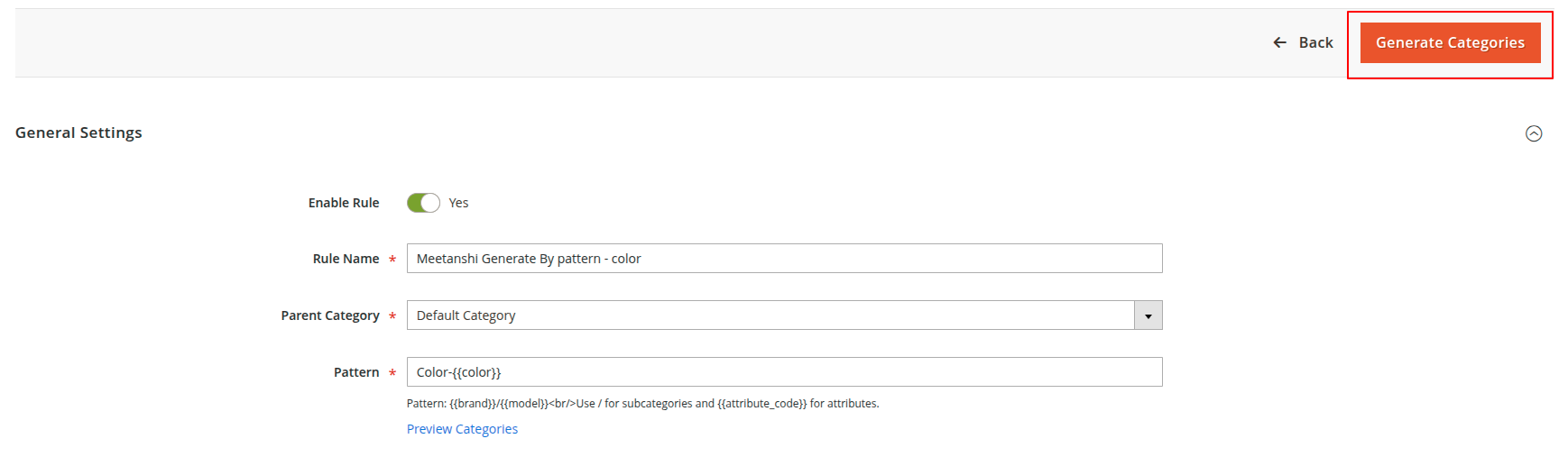 Generate Categories