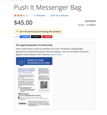  Product notice popup