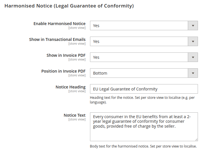 Harmonised Notice