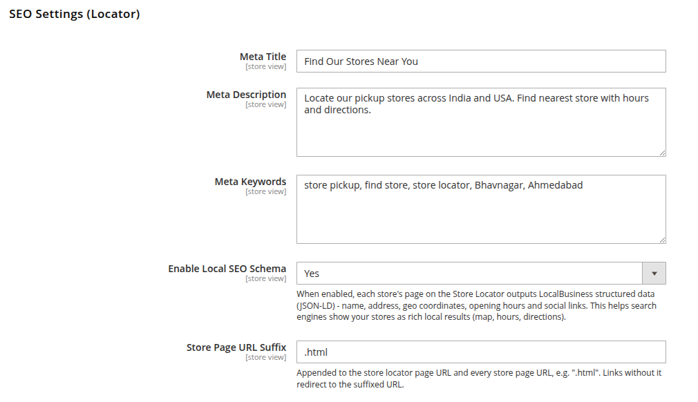 SEO Settings