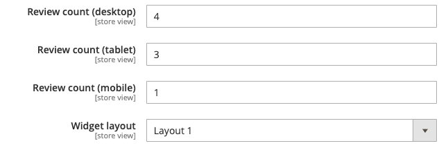 Review count configuration for different dievices