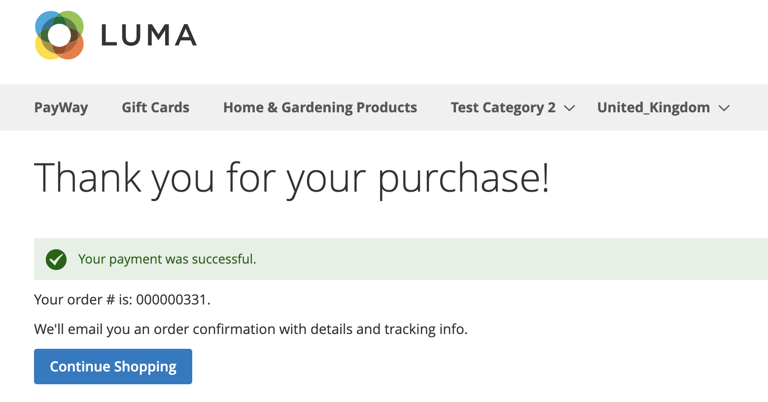 User redirect to Magento 2 order success page