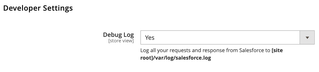 Magento 2 Salesforce Developer Debug Log