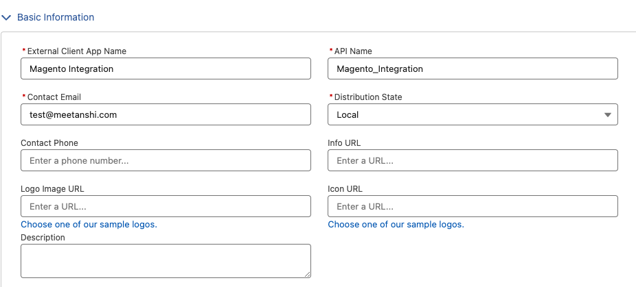 Salesforce Connected App Basic Information