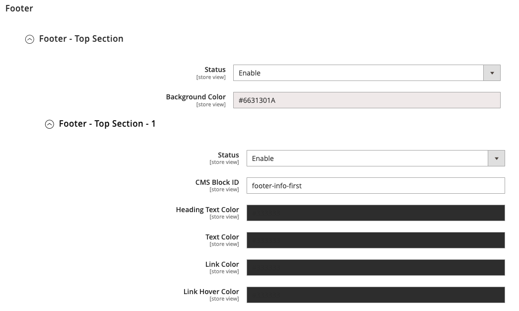 Footer Settings