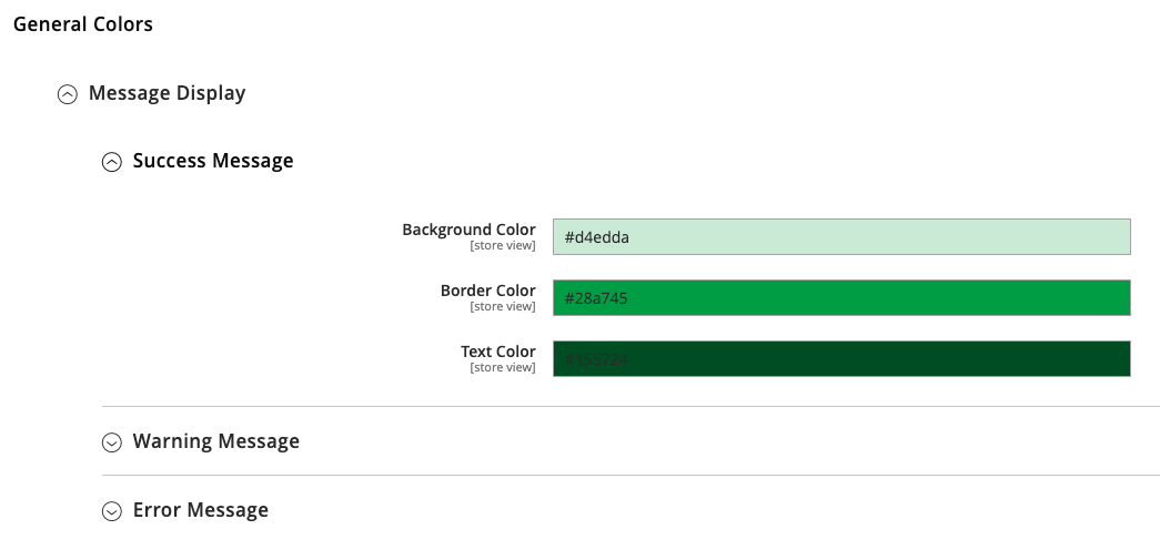General Message Colors