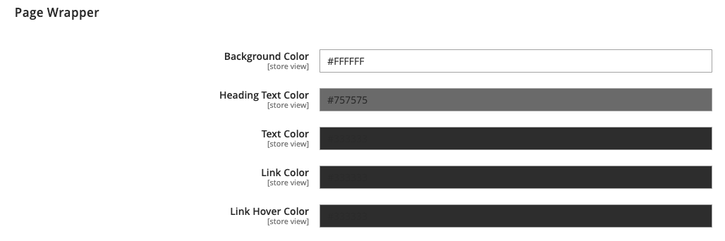 Page Wrapper Colors
