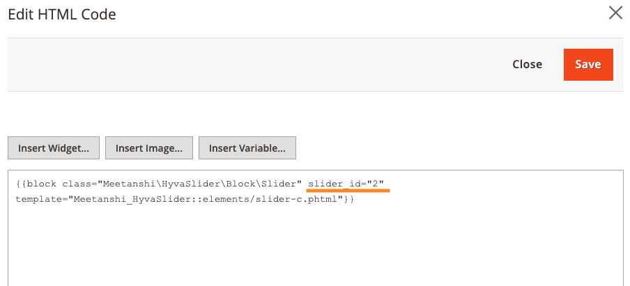Edit Slider HTML