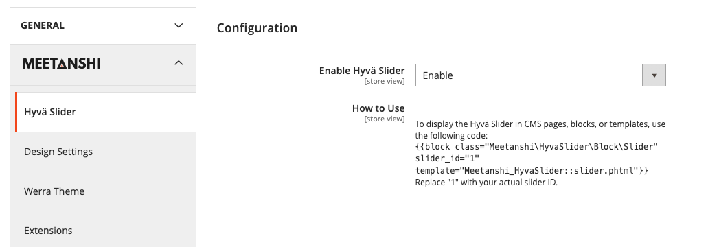 Enable Hyva Slider