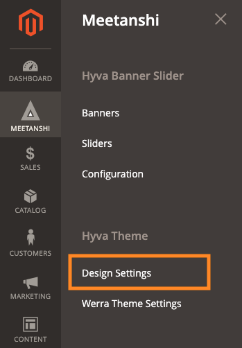 Werra Design Settings