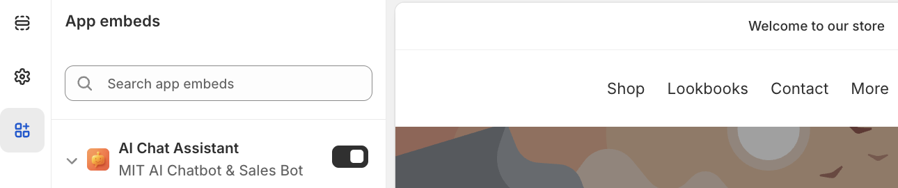 Enable ai chatbot to shopify store admin