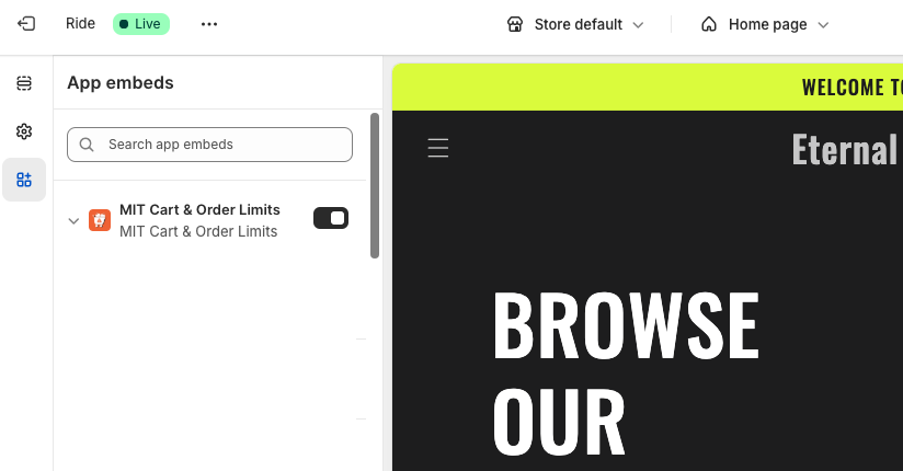 Cart & Order Limits