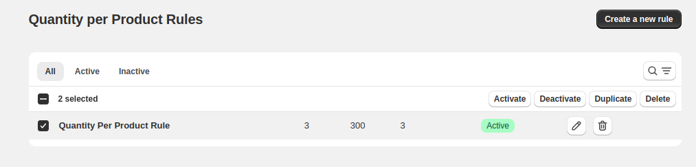 Quantity rules in cart shopify