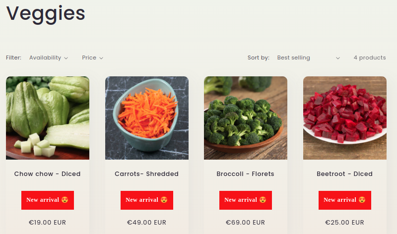 Text badges on Shopify products