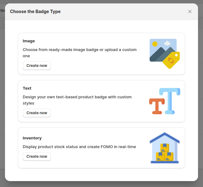 Select badge type
