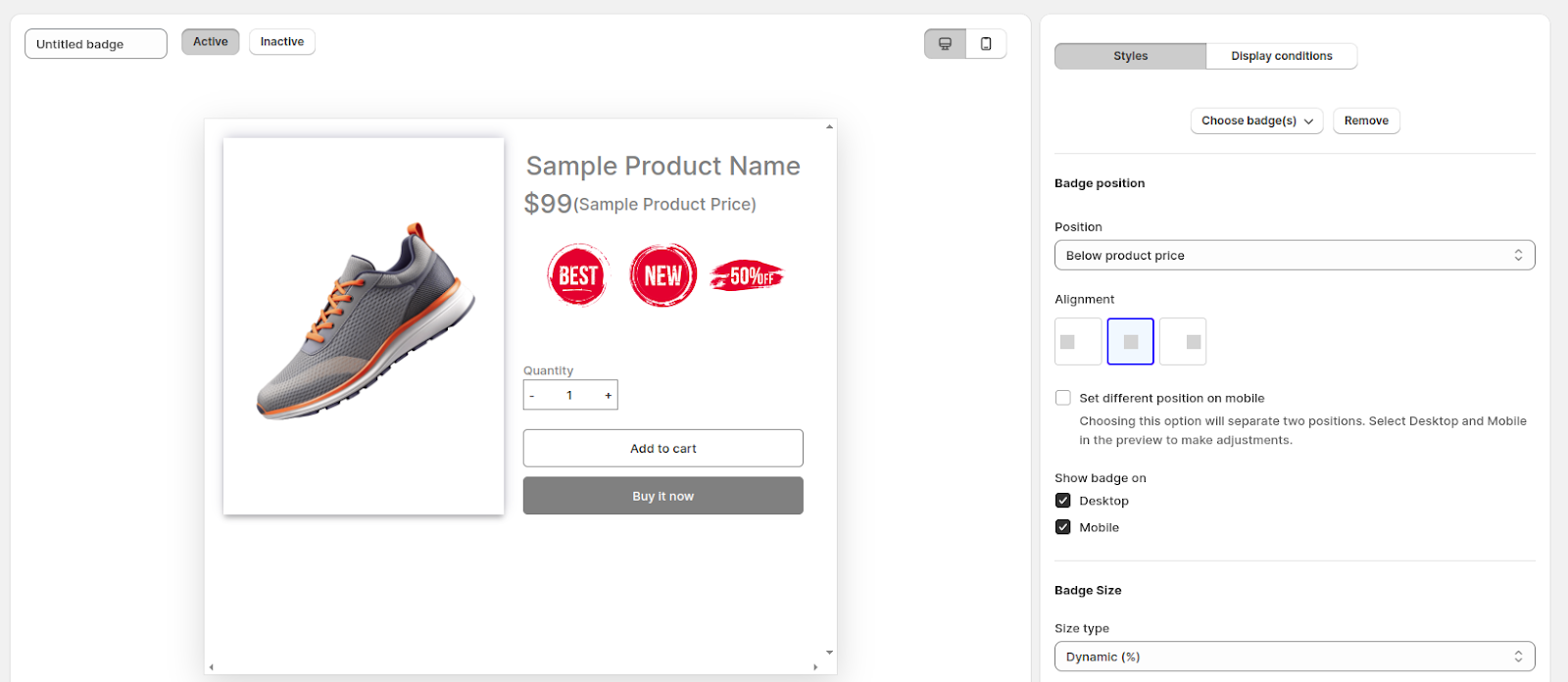 Create an image badge in Shopify