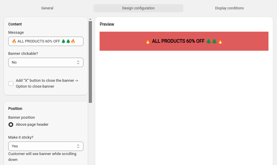 Design a banner in Shopify