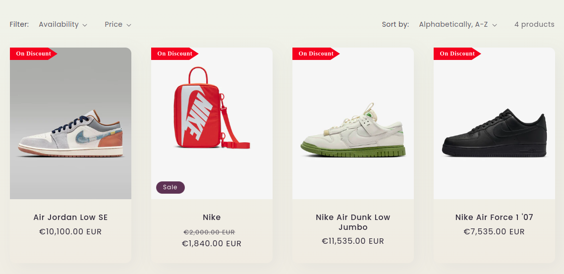 Text labels on Shopify products
