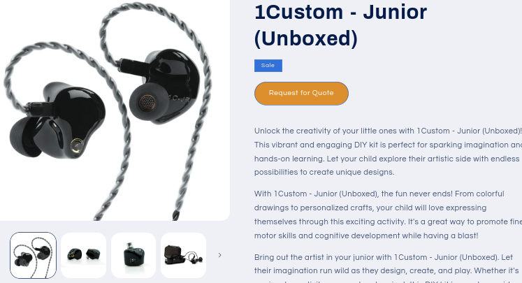 price hidden on product page and replaced by request a quote button