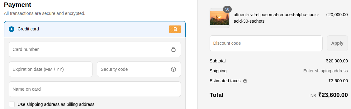Shopify checkout with custom payment method
