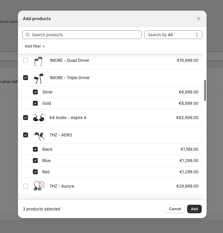 Manually adding products in Shopify PDF catalog app