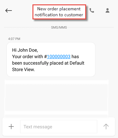 11. Order Placement Notification to Customer