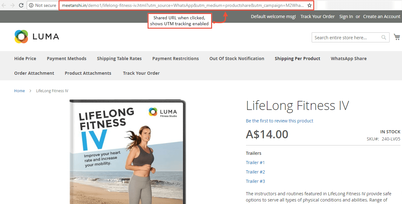 11. UTM Tracking enabled in Shared URL