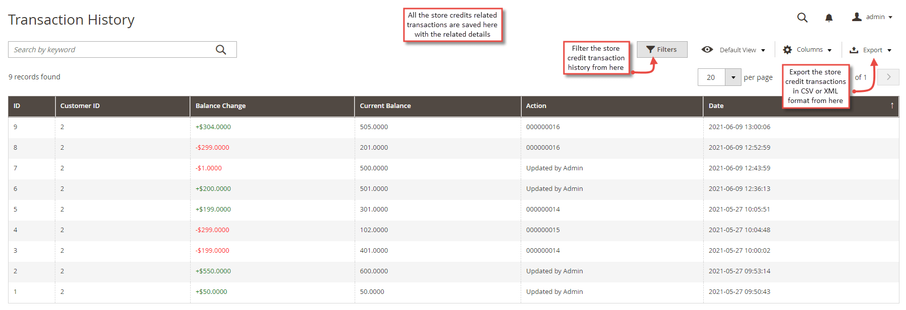 15. Store Credit Transaction History in Backend