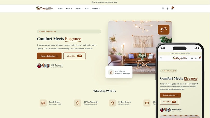 Homebound Furniture Theme for Shopify