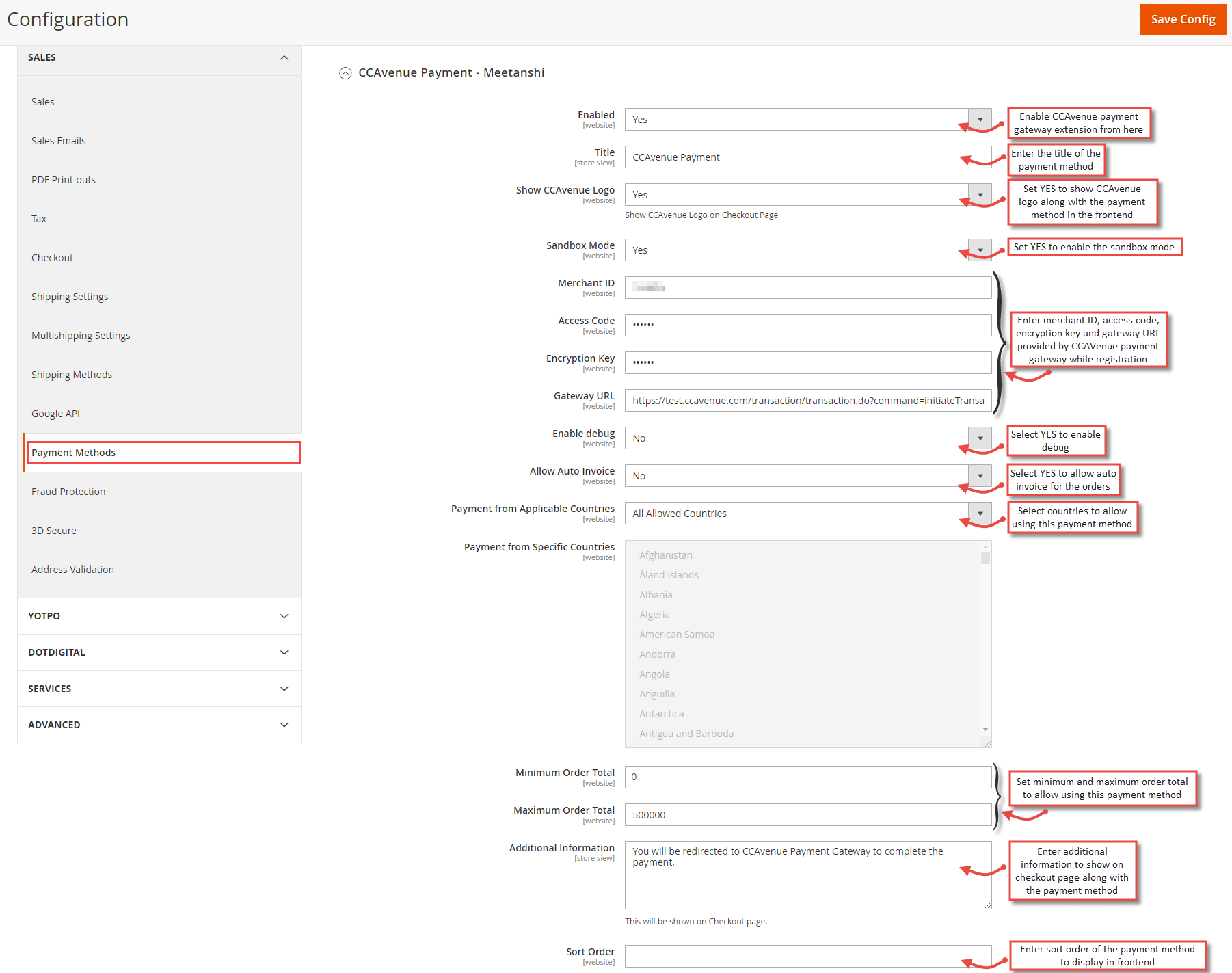 1. Configuration M2 CCAvenue Payment Gateway