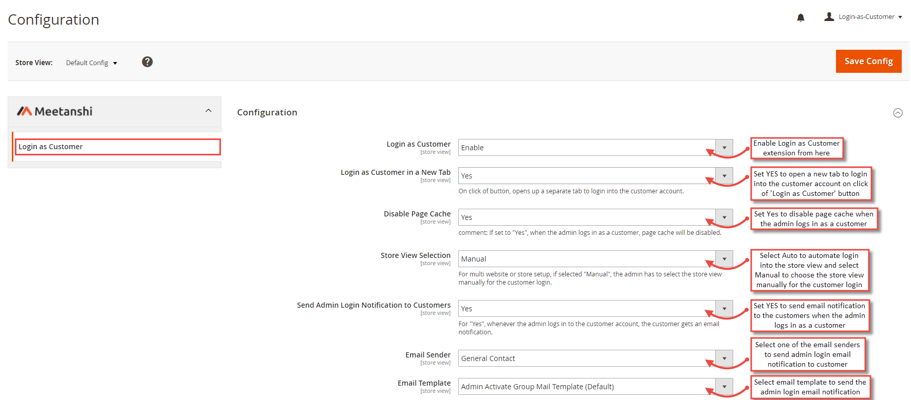 1. Configuration M2 Login as Customer