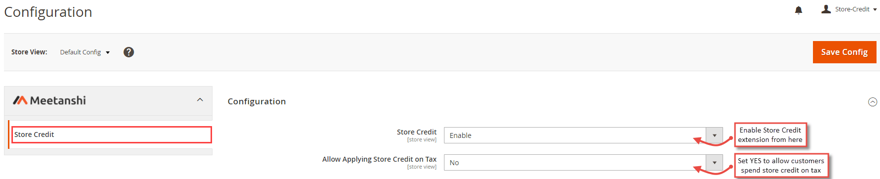 1. Configuration M2 Store Credit