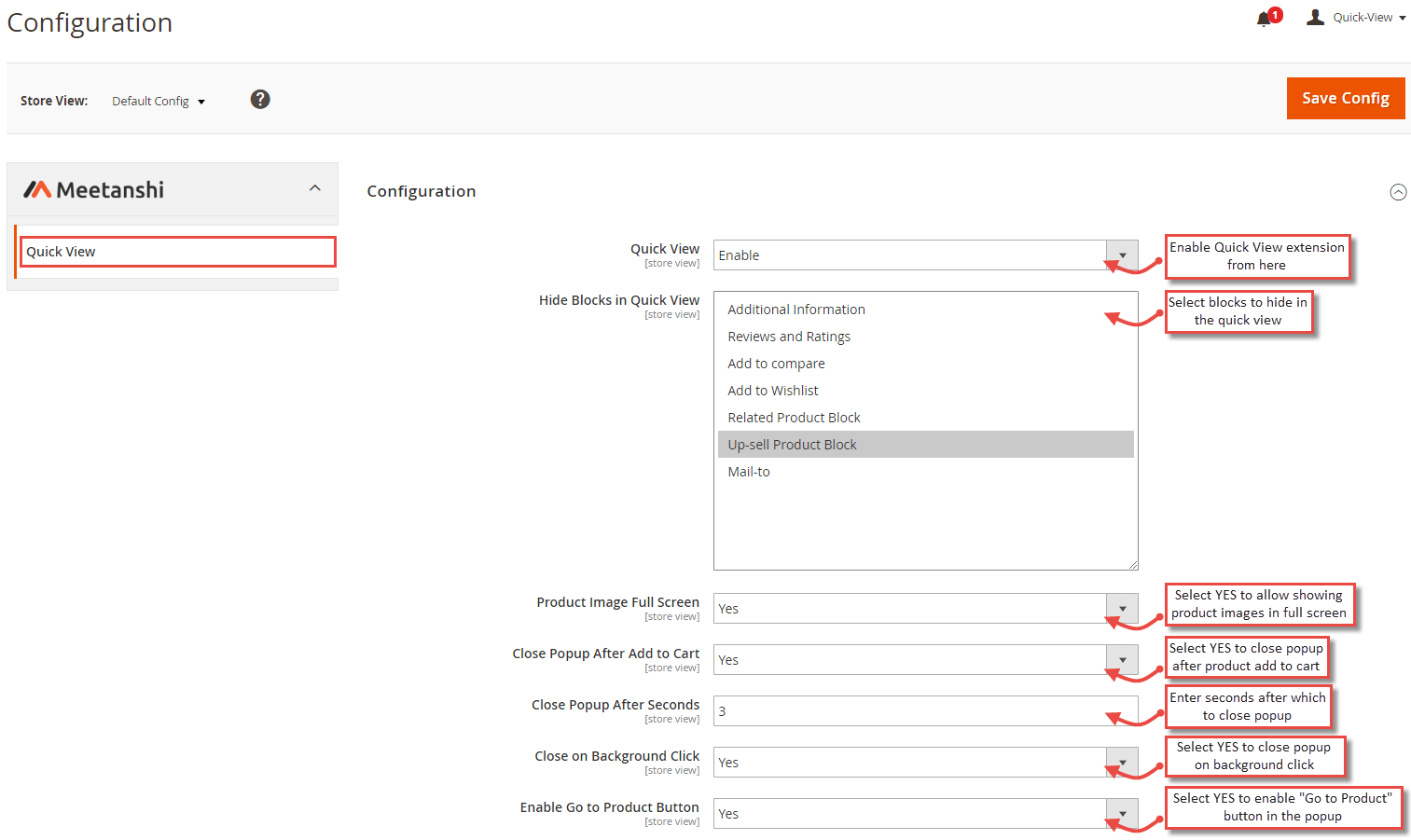1. Configuration Quick View