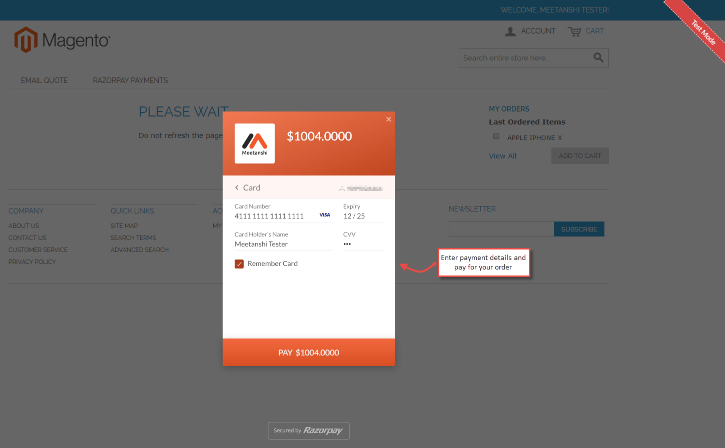 4. Enter Payment Details